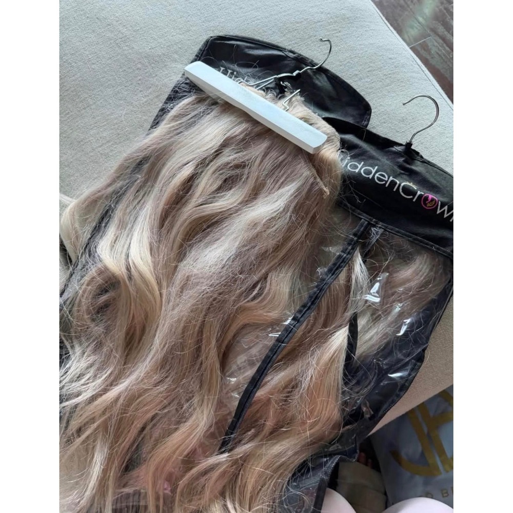 Hidden Crown Extensions in Ashy Blonde